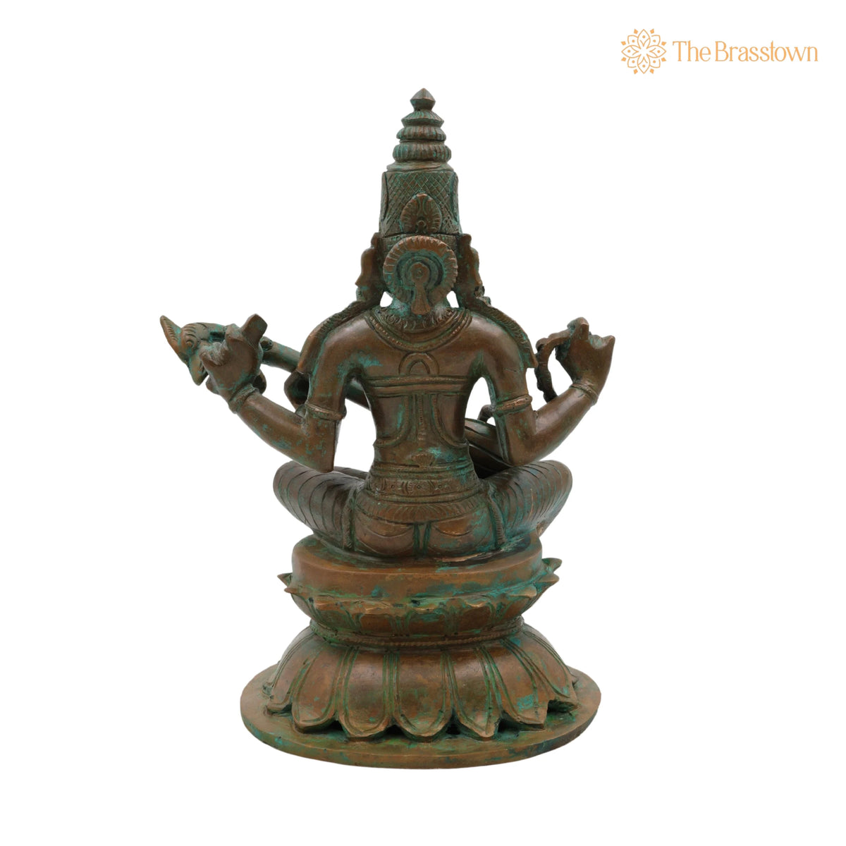 Bronze Panchadhatu Saraswati Murti – Handcrafted Saraswati Statue for Home, Temple & Pooja Décor 9 Inch 4