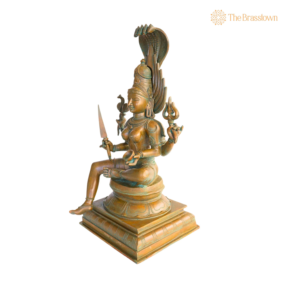Exquisite Handmade Bronze Goddess Mariamman Idol – 55 cmVigraham Décor 21.5 Inch 5
