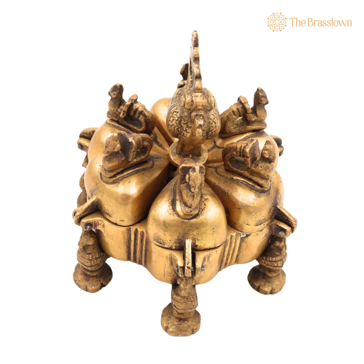 Brass Decorative Boxes – Handcrafted Box, Multipurpose Boxes, Sindoor Boxes, Sindhur Box, Antique for Home Décor, Puja & Gifting 4.5 Inch 4
