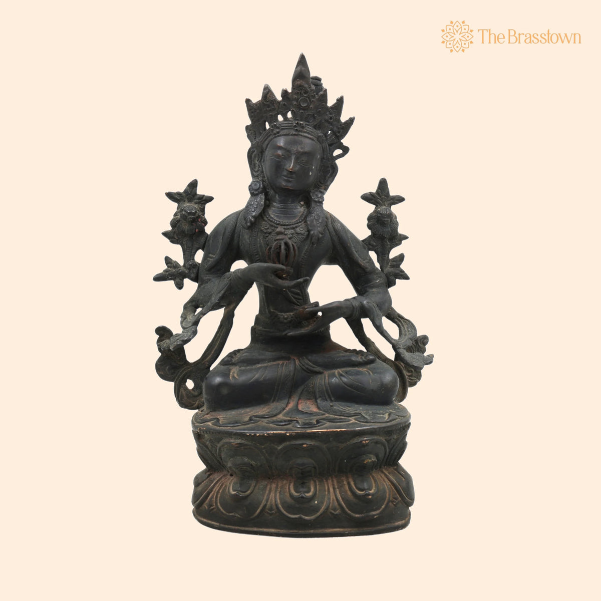 Brass Tara Maa Idol – Handcrafted Mahavidya Ugra Tara Devi Murti, Home Temple & Gift 10.5 Inch 1