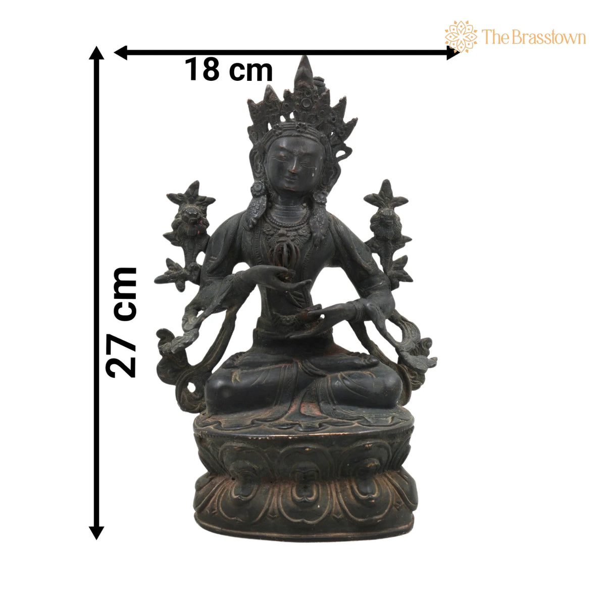 Brass Tara Maa Idol – Handcrafted Mahavidya Ugra Tara Devi Murti, Home Temple & Gift 10.5 Inch 5