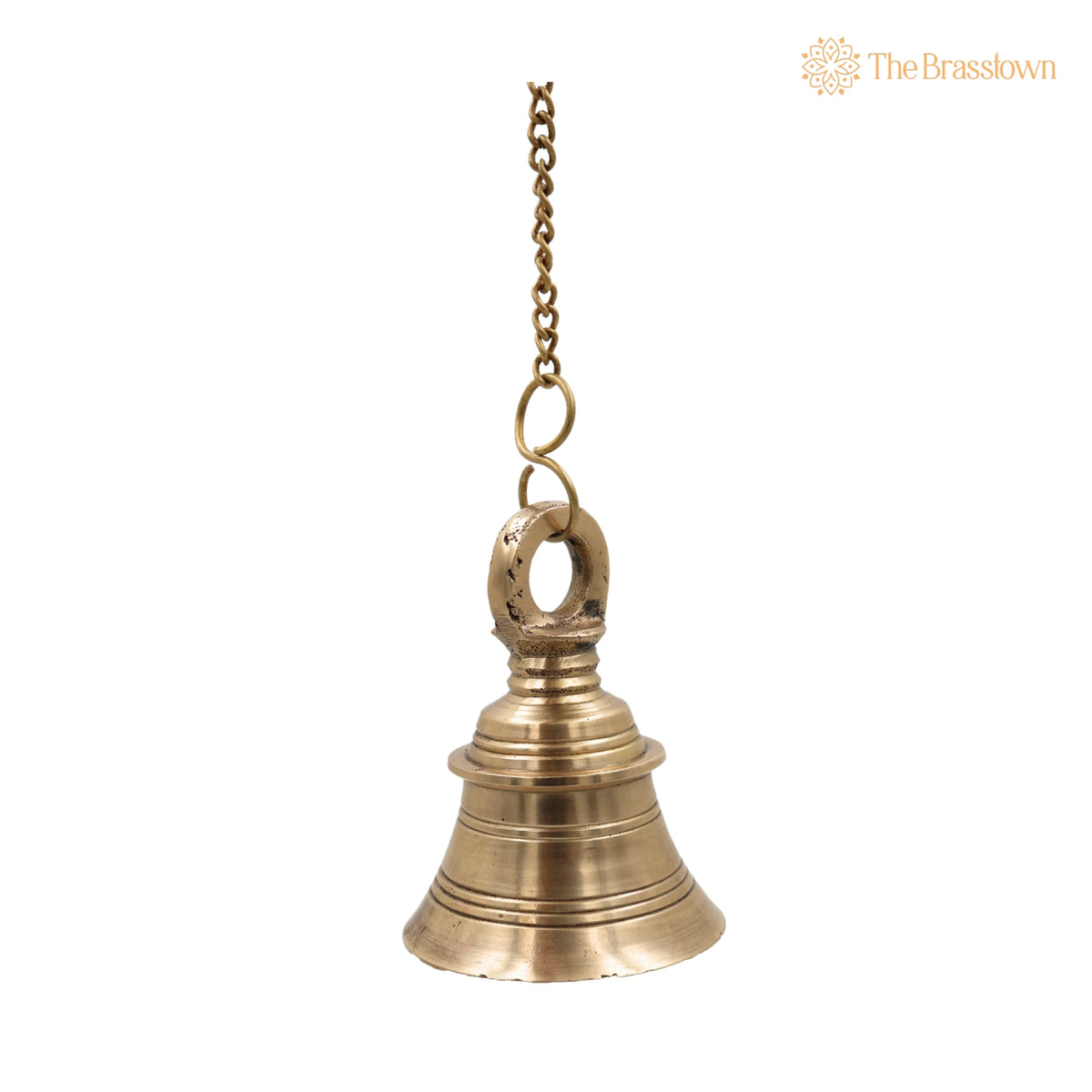 Brass Hanging Pooja Bell – Handcrafted Temple Ghanti For Home, Mandir & Auspicious Rituals 4 Inch 3