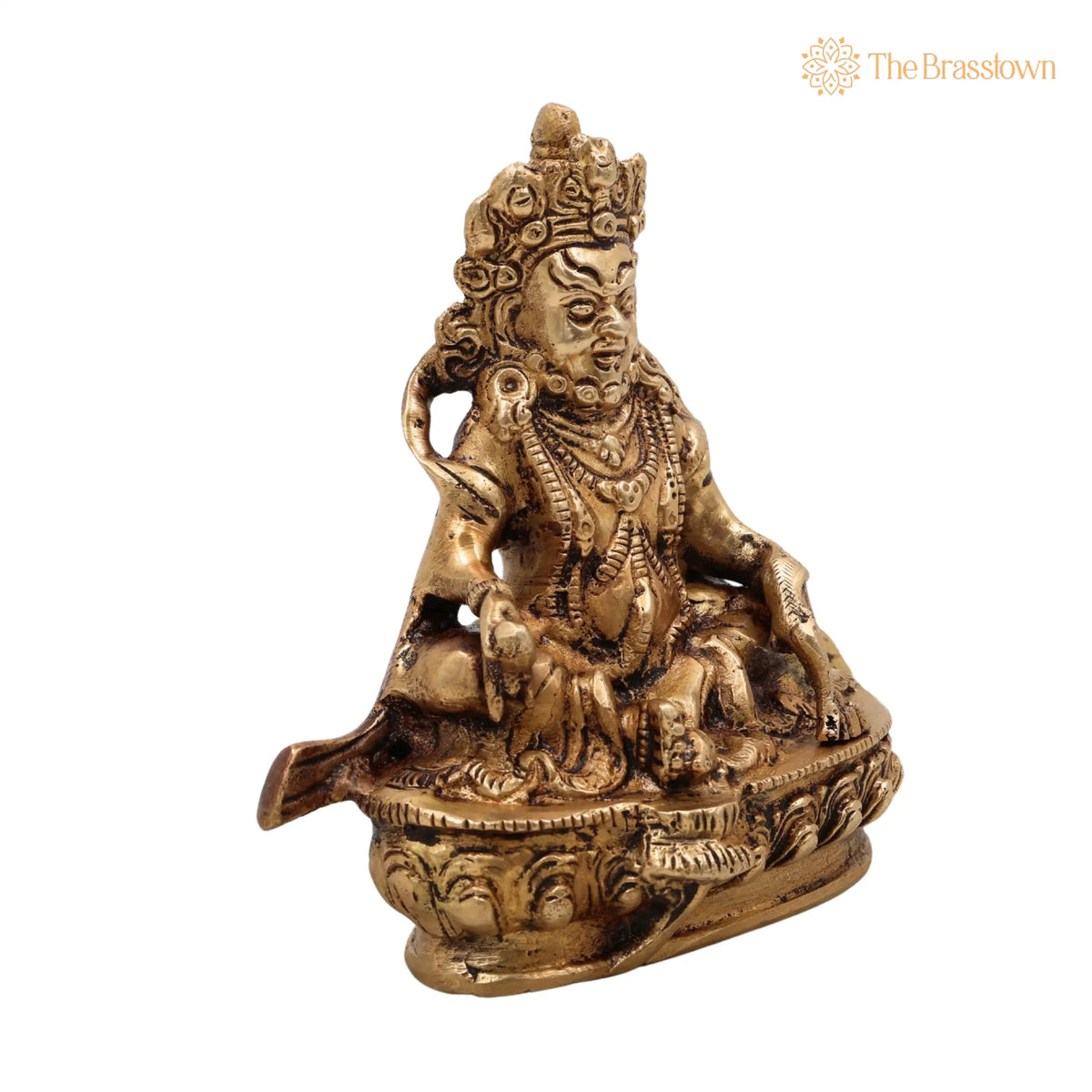 Brass Kubera Idol – Handcrafted Tibetan Buddhist Kuber Murti Kuvera Statue for Wealth, Prosperity, Vastu & Home Décor 5.5 Inch 2