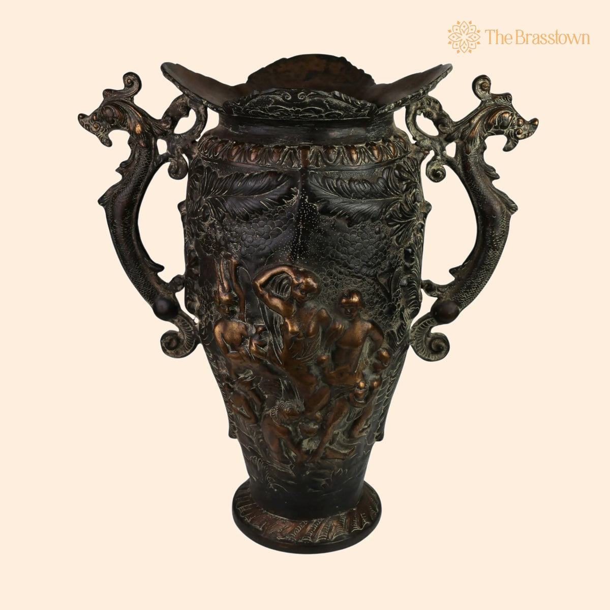 Handcrafted Brass Planter Pot – Antique Pittal Ka Katora for Murti, Moorti, Vigraha, Pratima, Devara, Temple & Home Décor 21.5 Inch 1