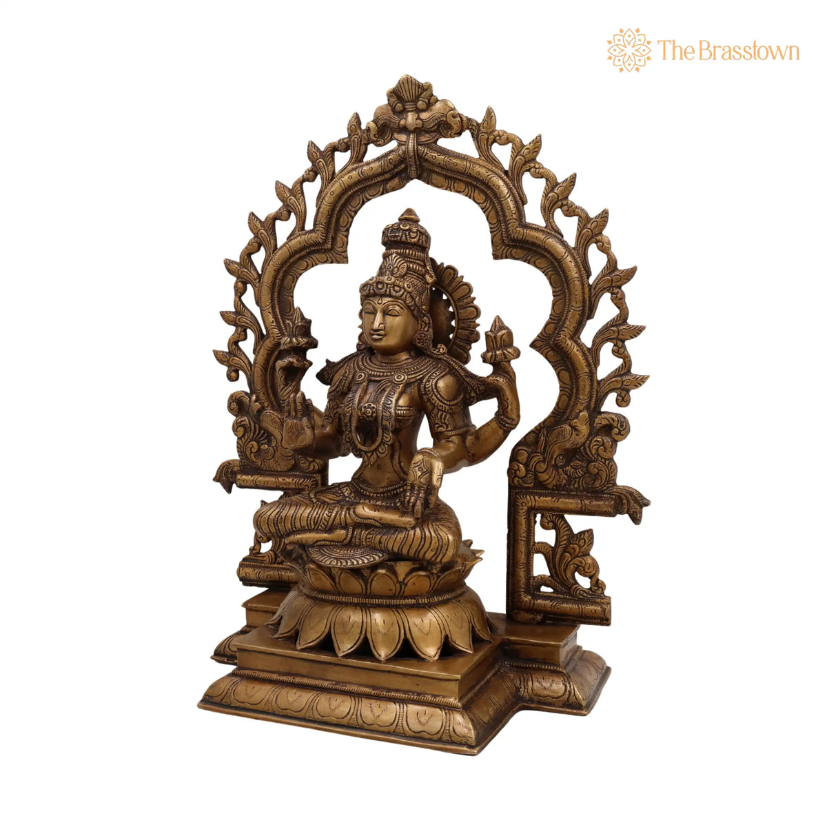 Handcrafted Brass Lakshmi Idol – Mahalakshmi, Padmavathi, Ashta Lakshmi Murti for Pooja, Vastu, Home Temple & Gifts 15.5 Inch 2