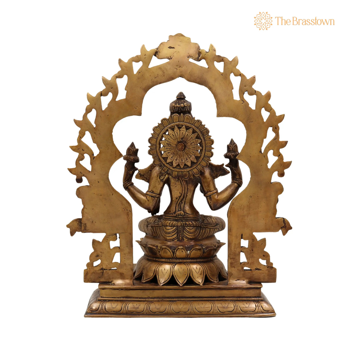 Handcrafted Brass Lakshmi Idol – Mahalakshmi, Padmavathi, Ashta Lakshmi Murti for Pooja, Vastu, Home Temple & Gifts 15.5 Inch 4