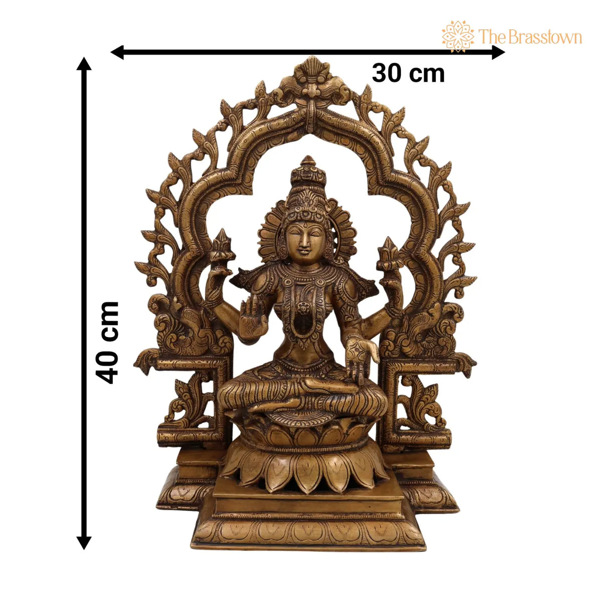 Handcrafted Brass Lakshmi Idol – Mahalakshmi, Padmavathi, Ashta Lakshmi Murti for Pooja, Vastu, Home Temple & Gifts 15.5 Inch 5