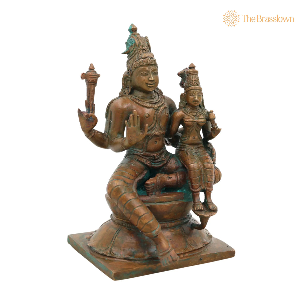 Handcrafted Bronze Shiva Parvati Idol – Uma Maheshwara for Puja, Home Mandir & Décor 6.5 Inch 3