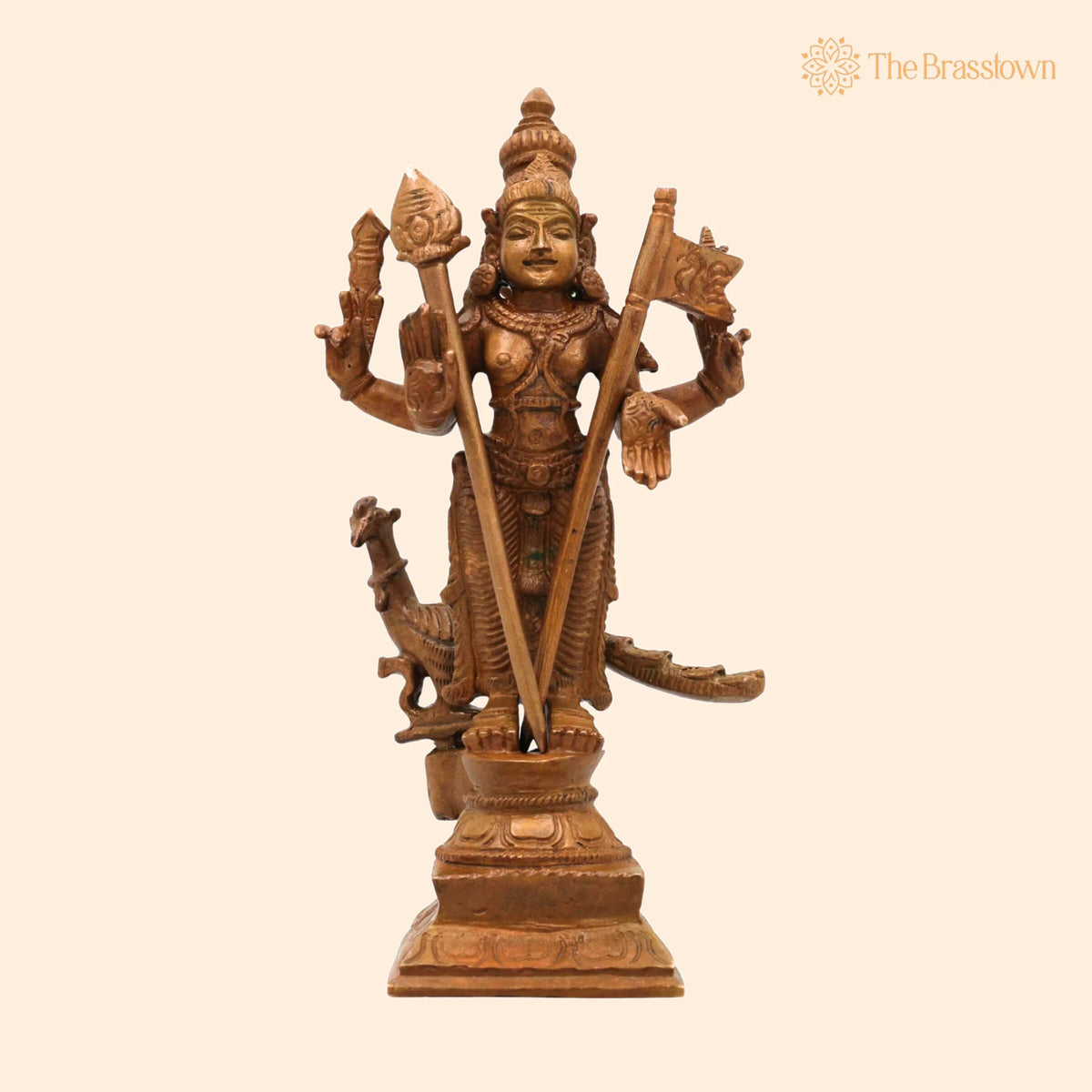 Bronze Lord Murugan Idol – Handcrafted Subramanya Kartikeya Murti for Pooja, Temple & Home Décor 6.5 Inch 1