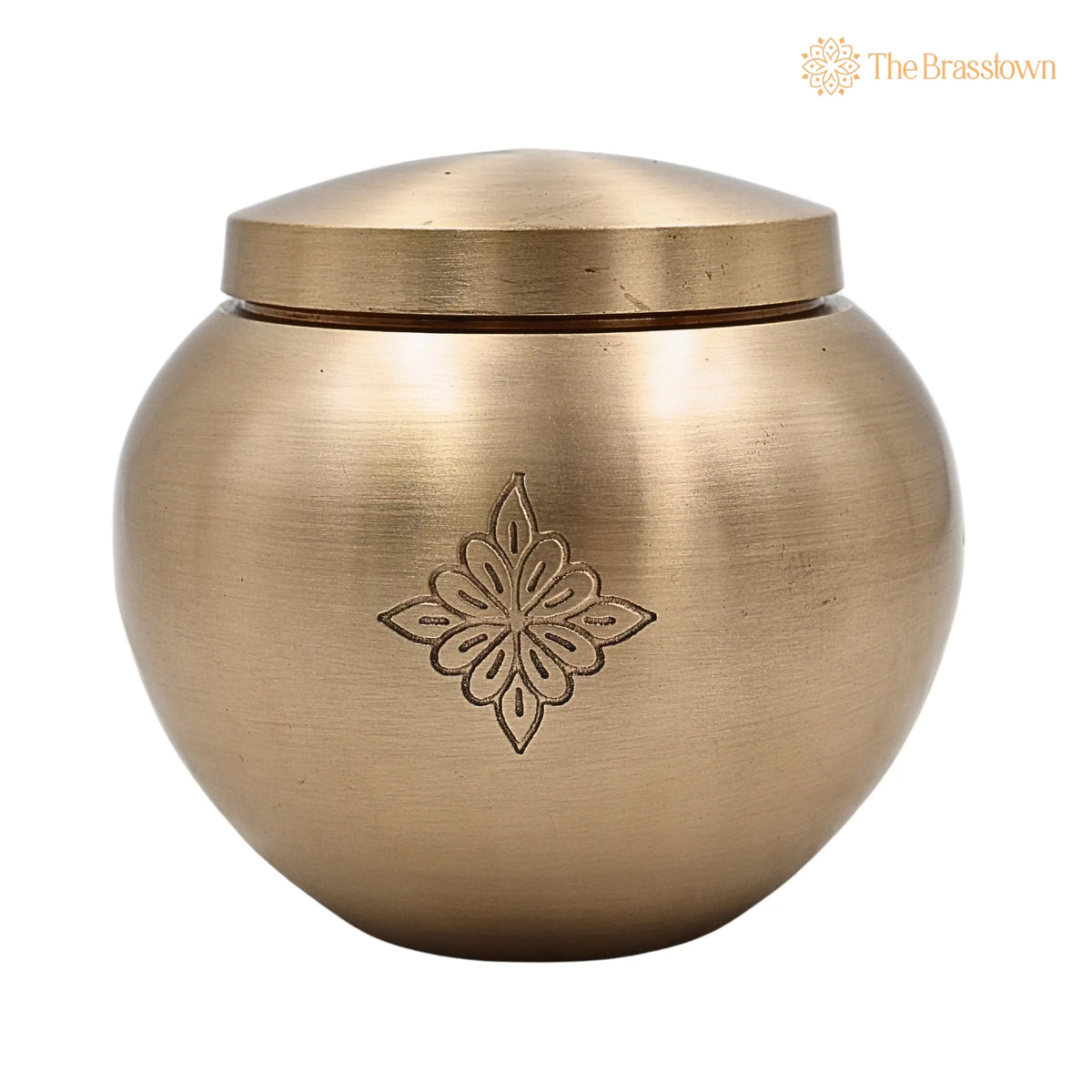 Handcrafted Brass Ghee Box – Traditional Multi-Use Storage Container for Kitchen & Spices, 0.5 Litre 3.5 Inch 2