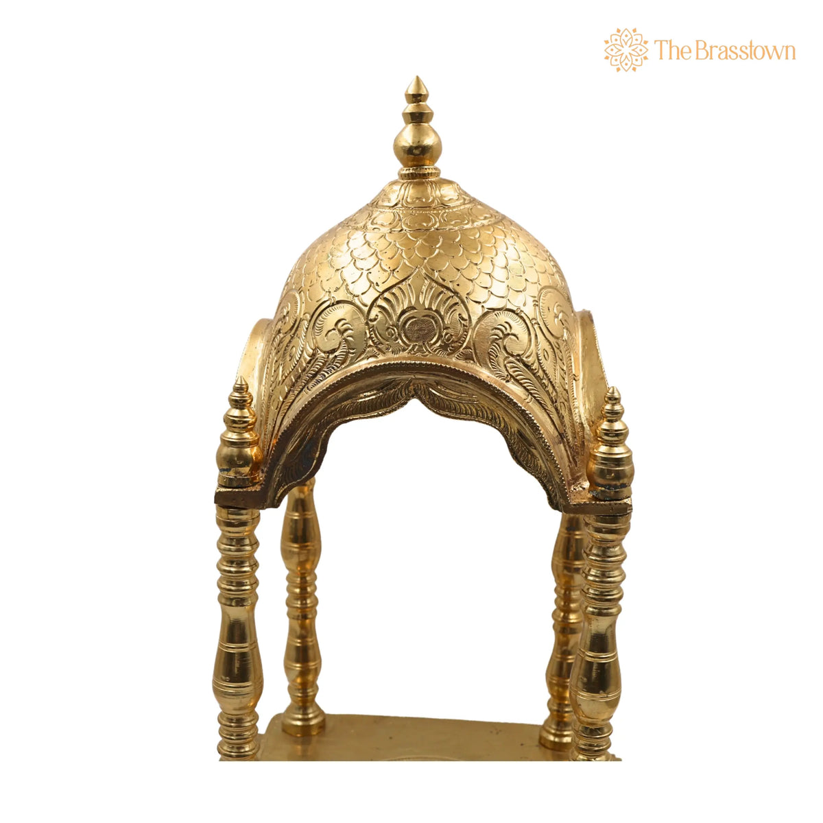 Bronze Handmade Pooja Mandir – Panchaloha Temple Stand With Prabhavali Peetha, Singhasan Chowki 17.5 Inch 4