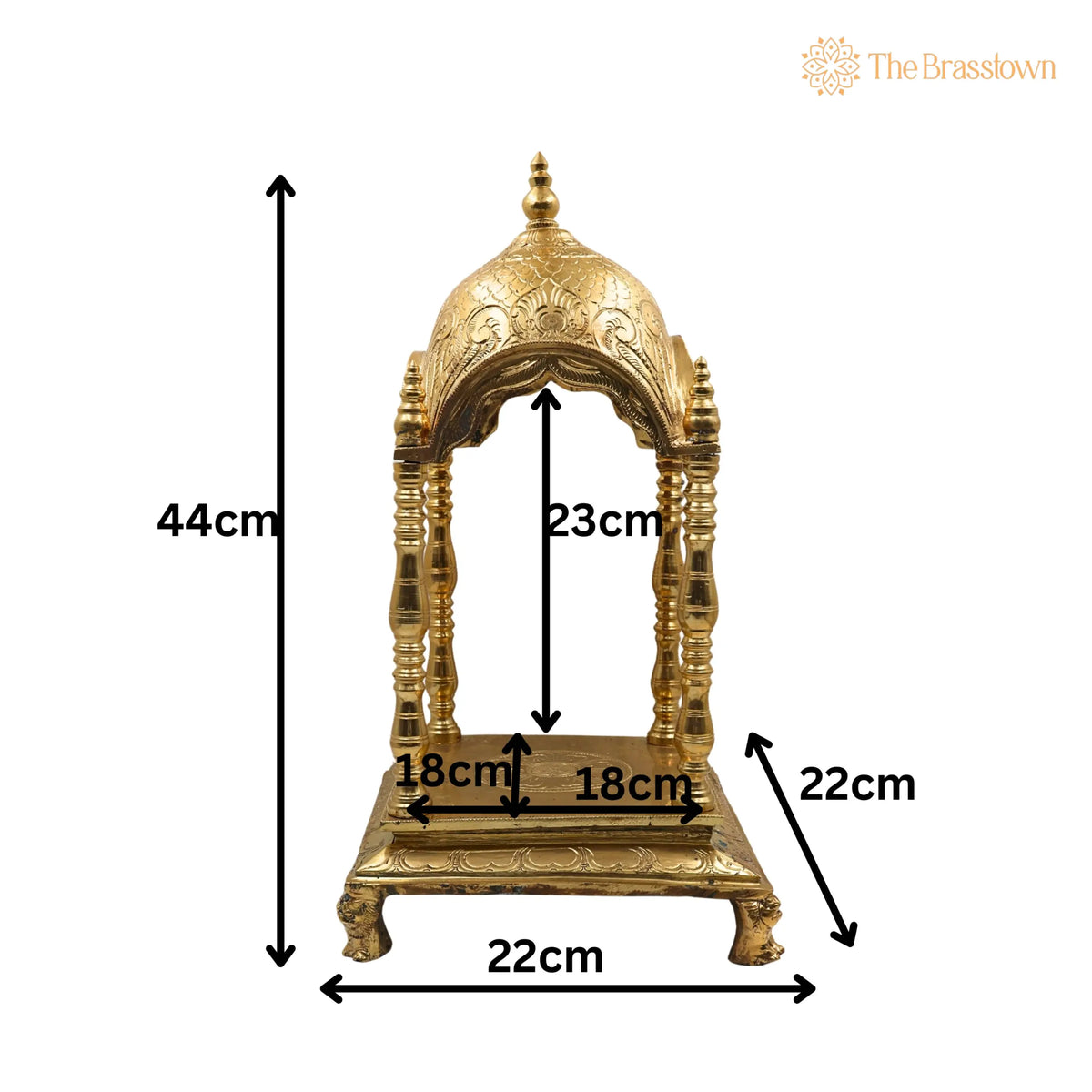 Bronze Handmade Pooja Mandir – Panchaloha Temple Stand With Prabhavali Peetha, Singhasan Chowki 17.5 Inch 5
