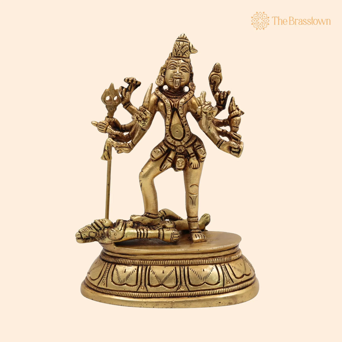 Brass Kali Idol – Handcrafted Temple & Home Décor 6 Inch 1