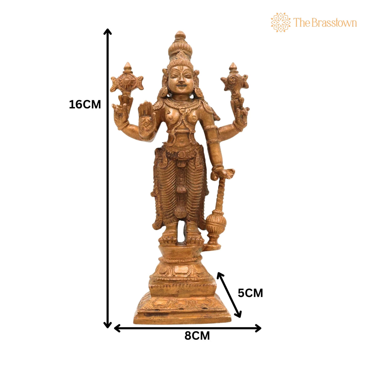 Bronze Vishnu with Sri Devi & Bhu Devi Idol – Set, Handcrafted Narayana, Temple & Home Décor 6.5 Inch 5