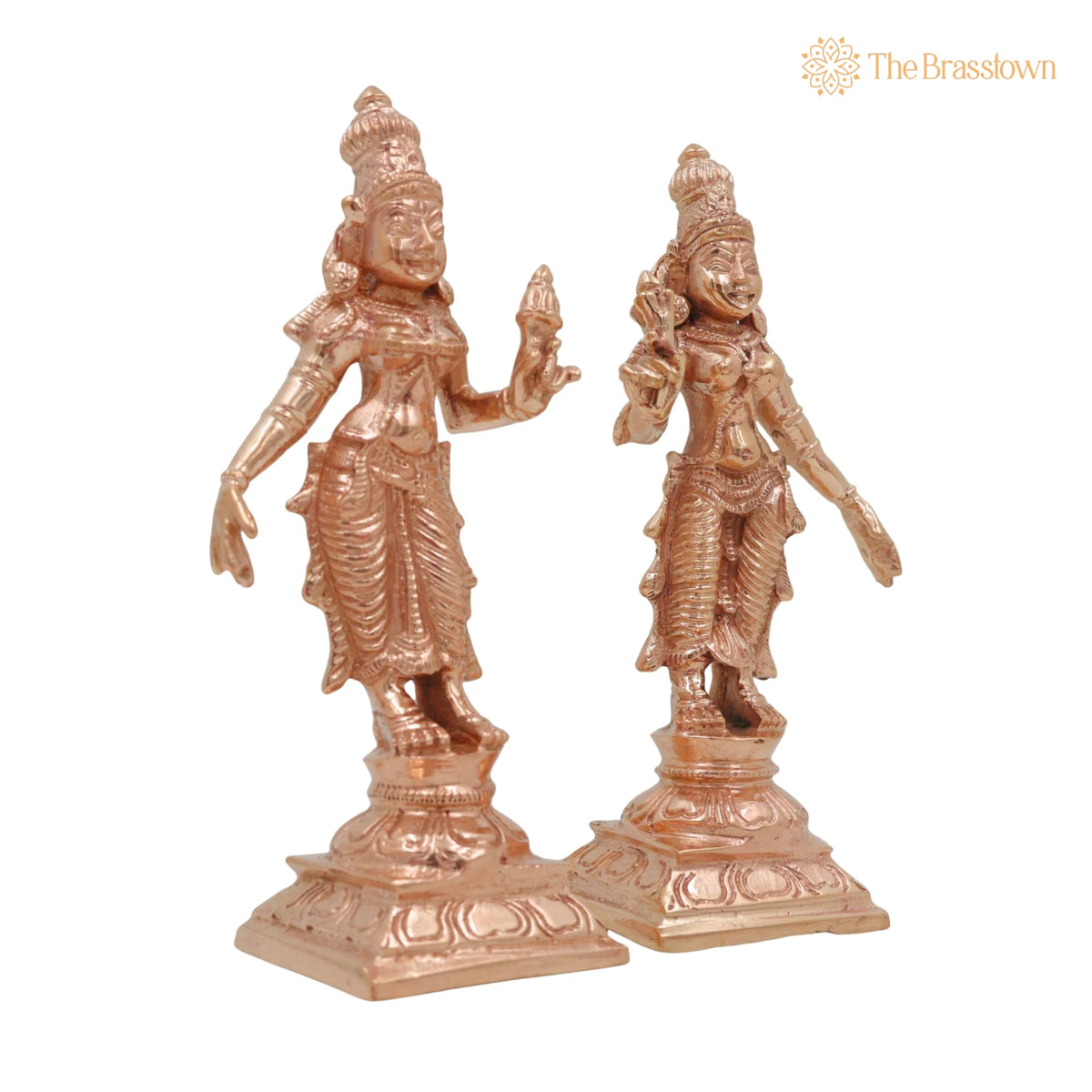 Bronze Sri Devi & Bhu Devi Idol Set – Handcrafted Goddess Murti for Pooja, Temple & Home Décor 4.5 Inch 2