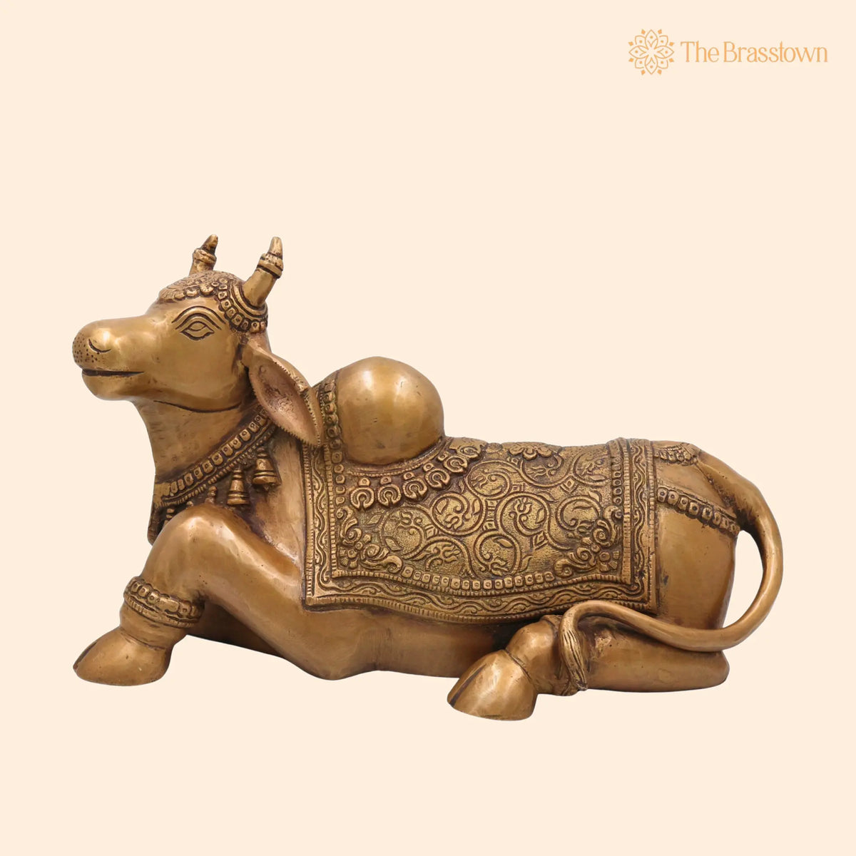 Brass Handcrafted Nandi Idol – Home Décor & Gifts 8.5 Inch 1