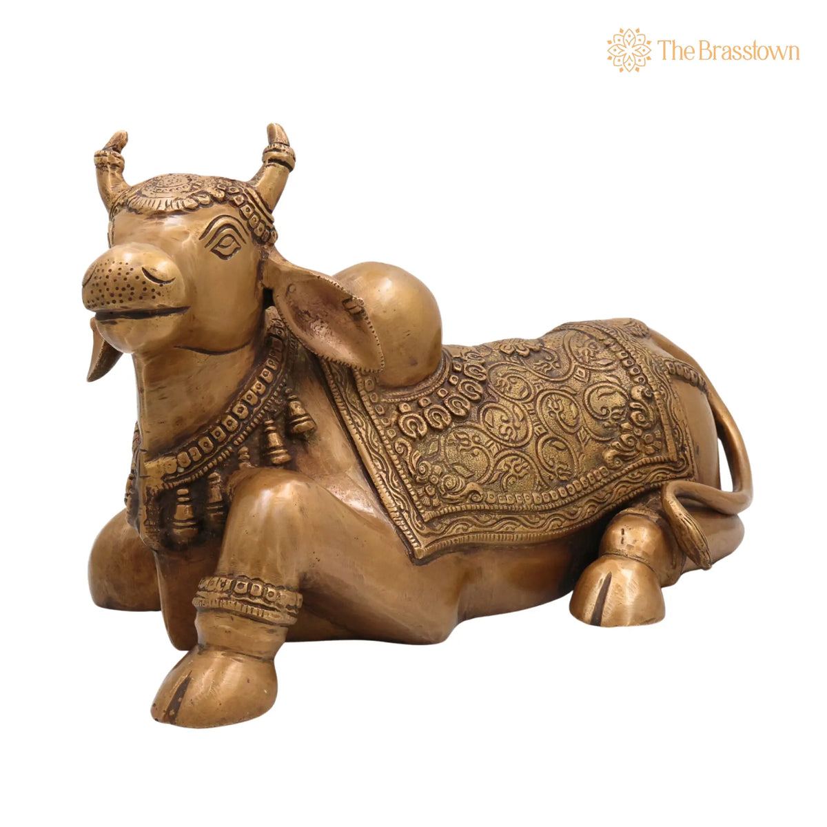 Brass Handcrafted Nandi Idol – Home Décor & Gifts 8.5 Inch 2