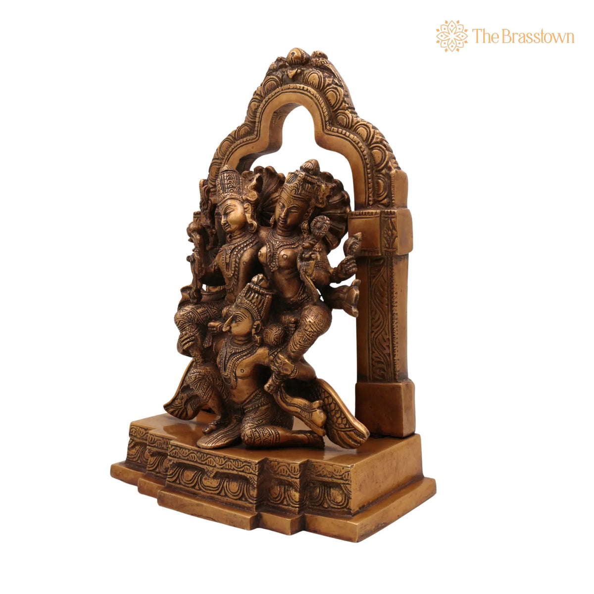 Brass Vishnu Lakshmi on Garuda Idol – Handcrafted Temple & Home Décor 12.5 Inch 3