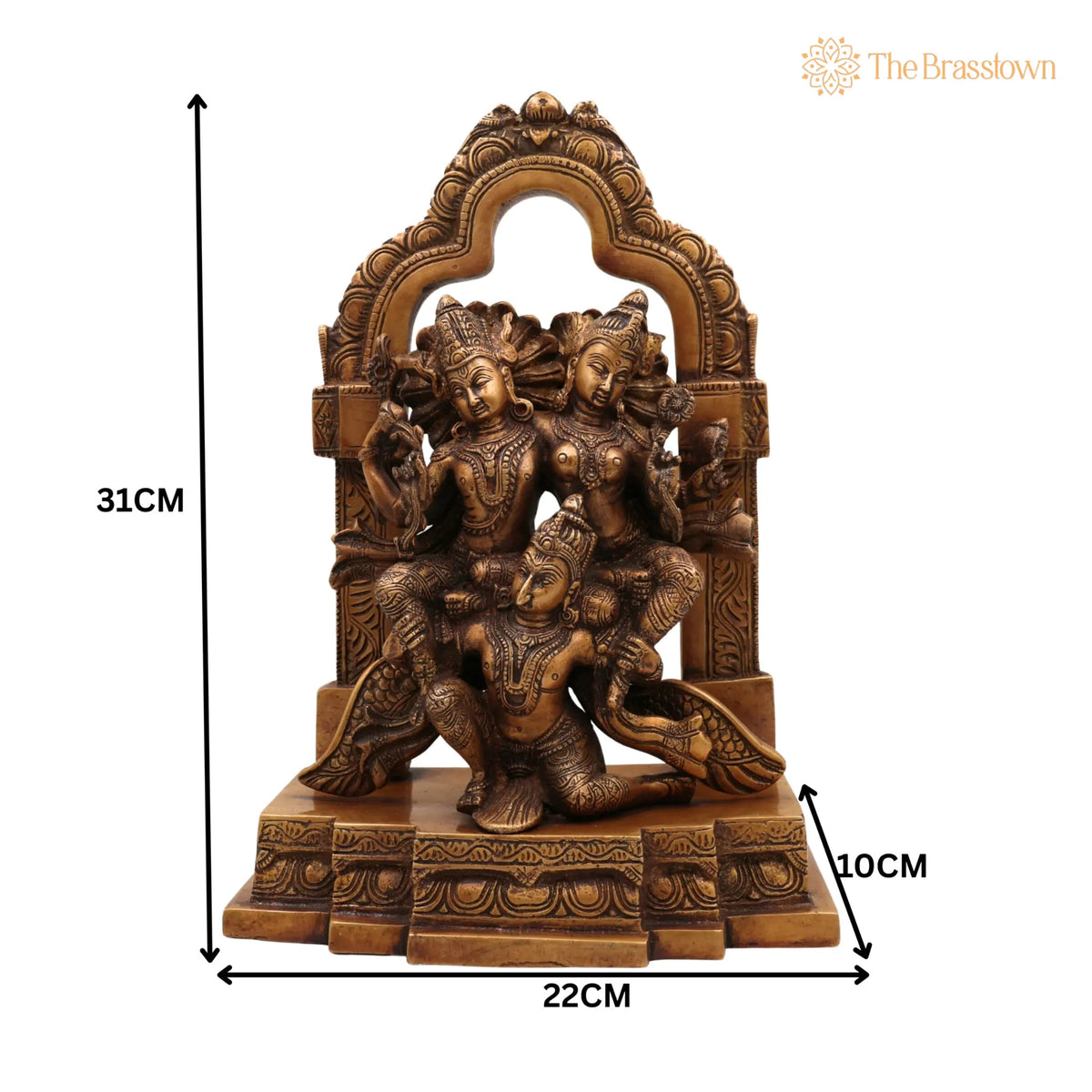 Brass Vishnu Lakshmi on Garuda Idol – Handcrafted Temple & Home Décor 12.5 Inch 5