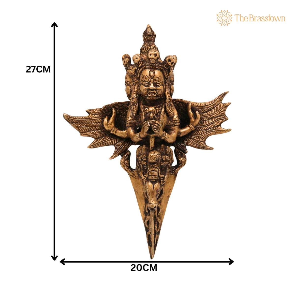 Brass Phurba Vajra Idol – Handcrafted Tibetan Dorje Kila Dagger, Vajrakilaya Buddhist Ritual Statue, Tantric Vajra Kila for Pooja & Home Décor 10.5 Inch 5