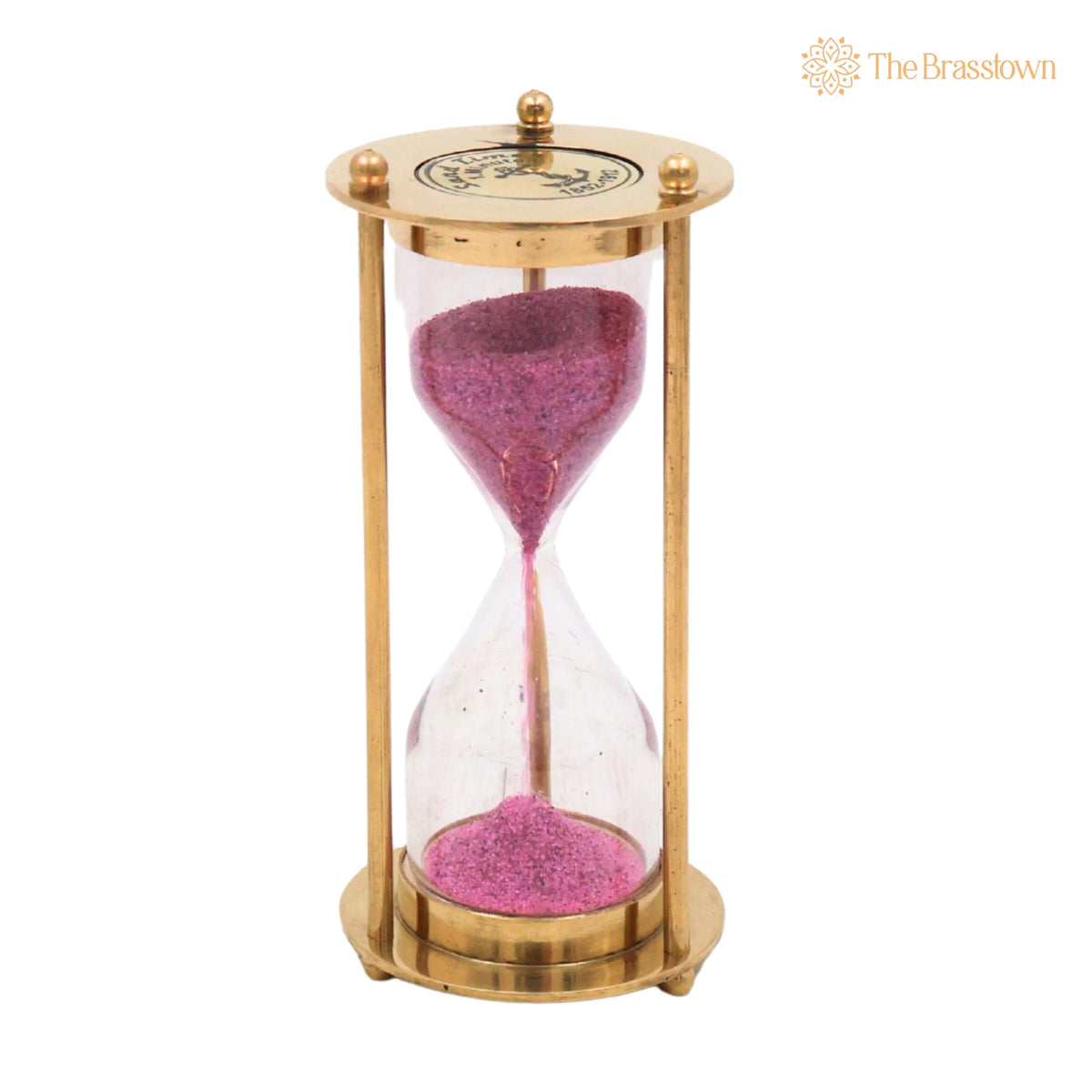 Brass Sand Timer – Handcrafted Hourglass, Peetal Sand Clock Office And Home Décor 4 Inch 2