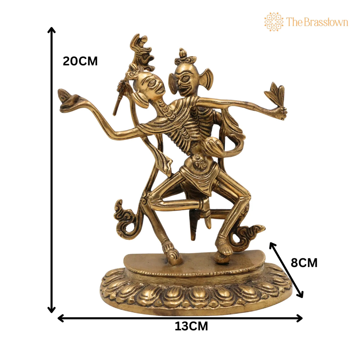 Brass Dancing Skeleton Showpiece – Handmade Peetal Anatomical Figurine, Pital Bone Art Sculpture, Brass Skeleton Home Décor 8 Inch 5