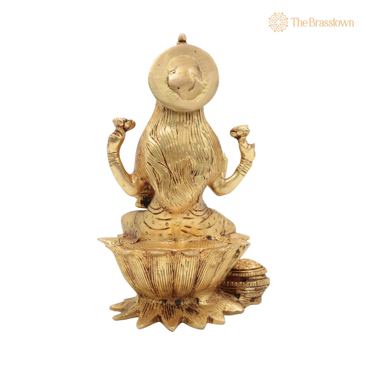 Brass Handcrafted Maha Lakshmi Idol for Pooja – Kamala Devi, Mahalakshmi, Shree Laxmi Mata Murti for Home Temple & Décor 7 Inch 4