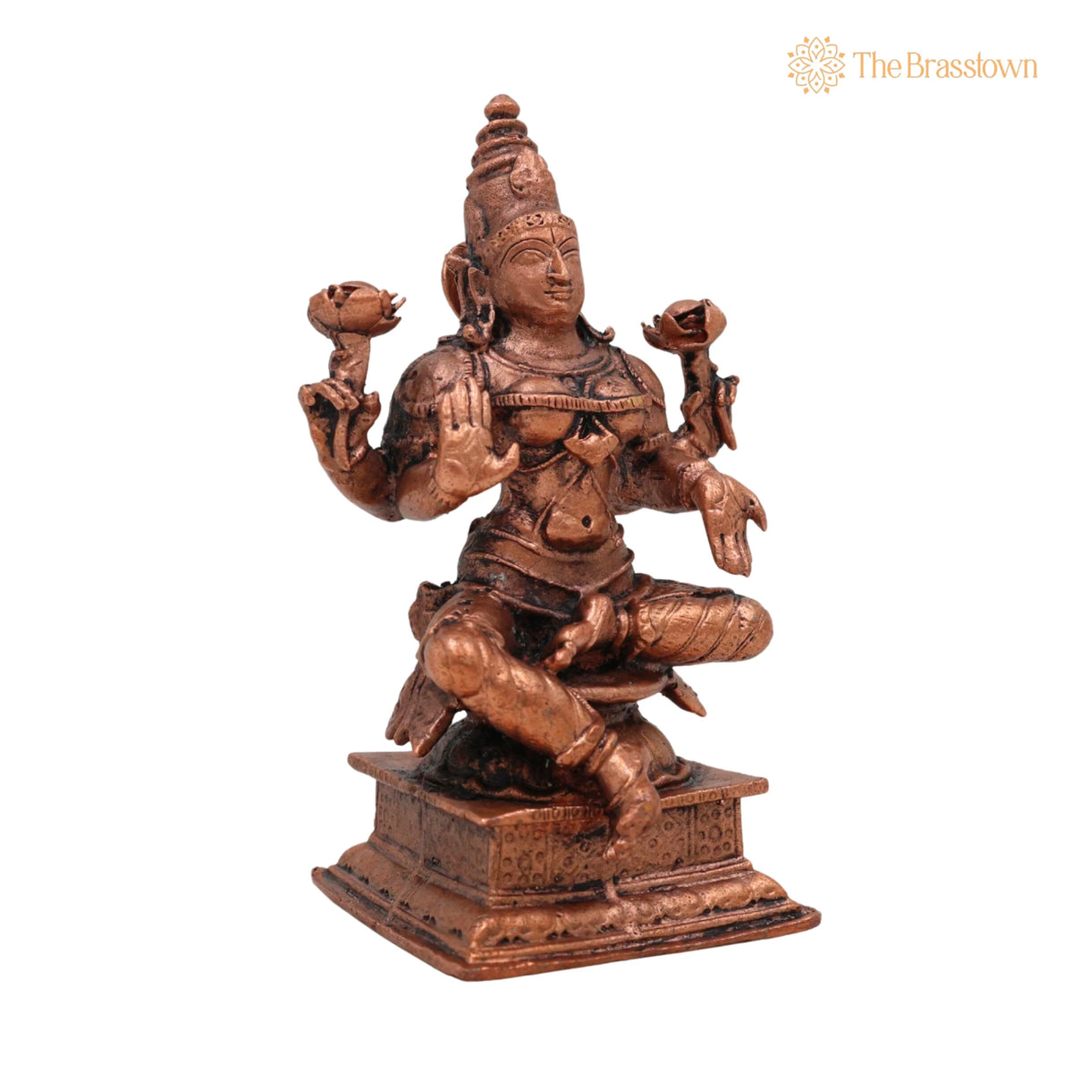 Copper Lakshmi Idol – Handcrafted Mahalakshmi Murti, Tamra Vigraham, Pooja Statue, Home Décor 4 Inch 2