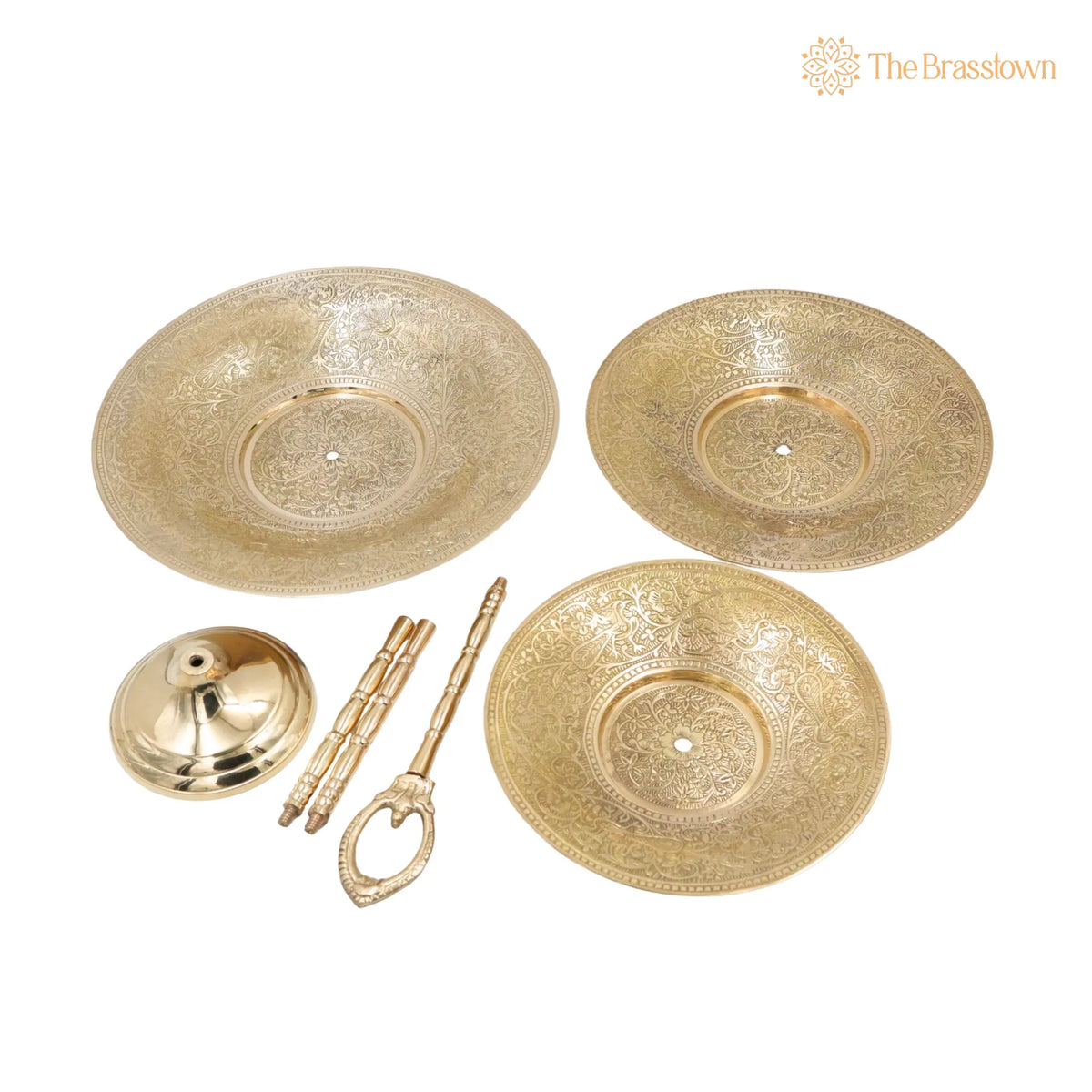 Handcrafted Brass Dry Fruit Stand – Peetal Pital Pittal Dry Fruit Tray for Home Décor & Gifting 18 Inch 4