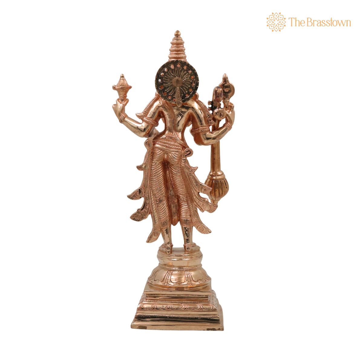 Handcrafted Bronze Saraswati Sharada Vagdevi Idol for Puja, Home Mandir & Décor 15 Inch 4