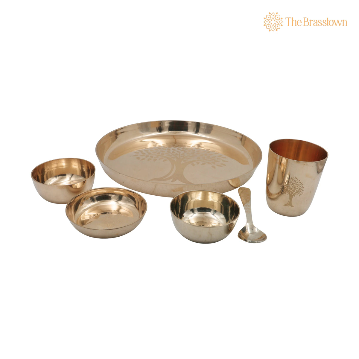 Bronze Kansa Dinner Set – Handcrafted Traditional Kansya Thali Dinnerware for Pooja, Dining, Gifting & Vastu 11 Inch 2