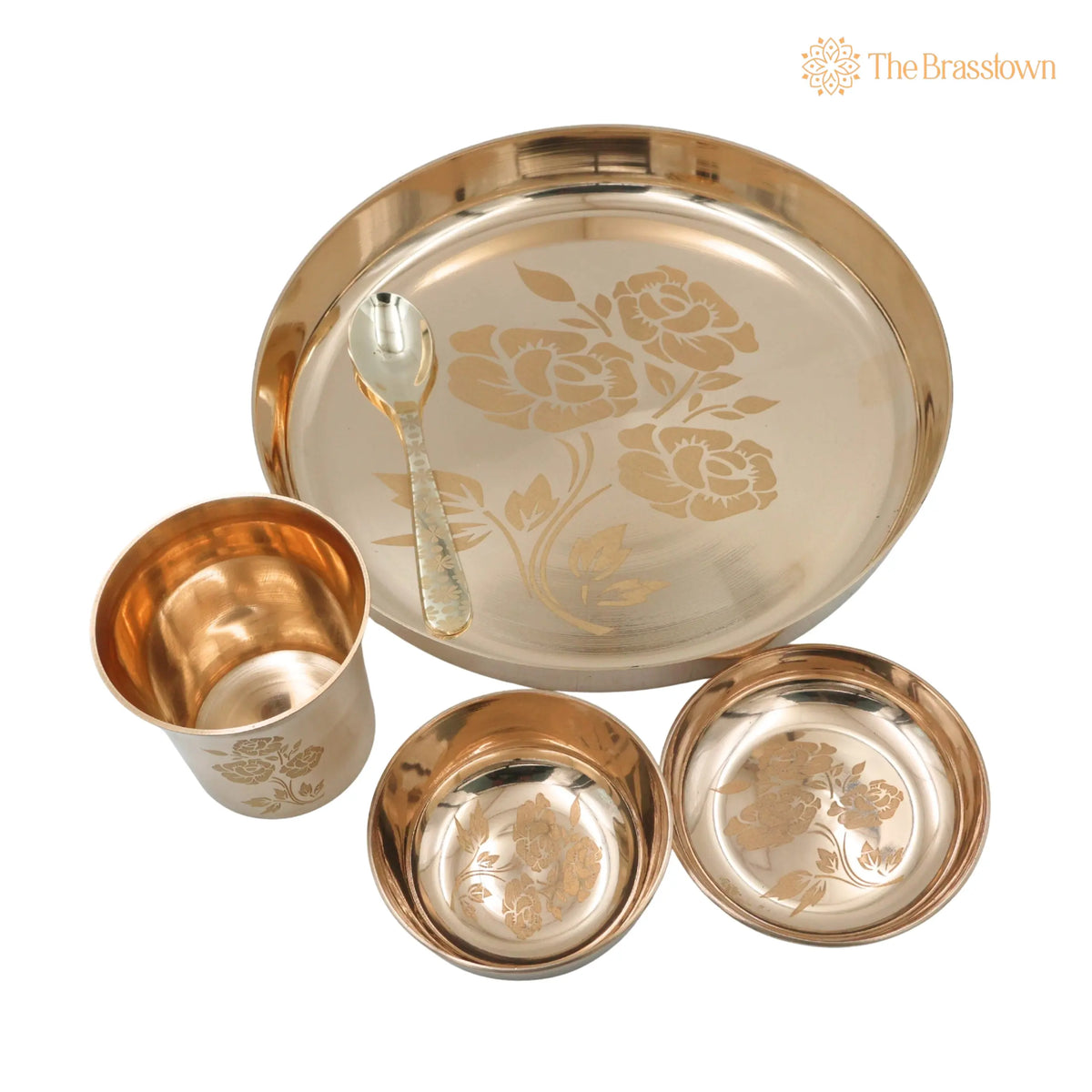 Bronze Dinner Set – Handcrafted Kansa Bhojan Thali for Dining, Puja & Gifting 10 Inch 3