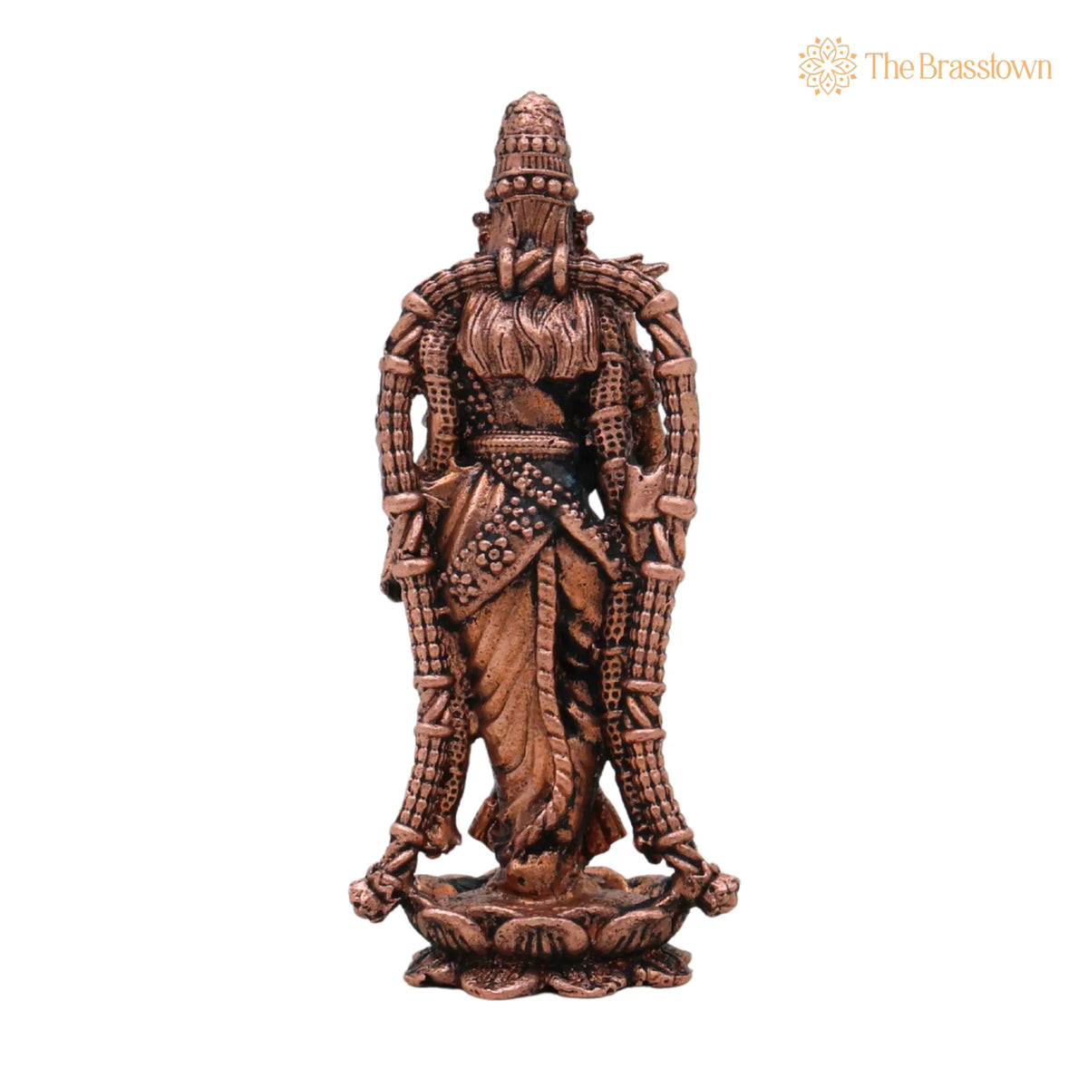 Copper Meenakshi Amman Idol – Handcrafted Traditional Murti for Puja, Home Mandir & Décor 8.5 Inch 4