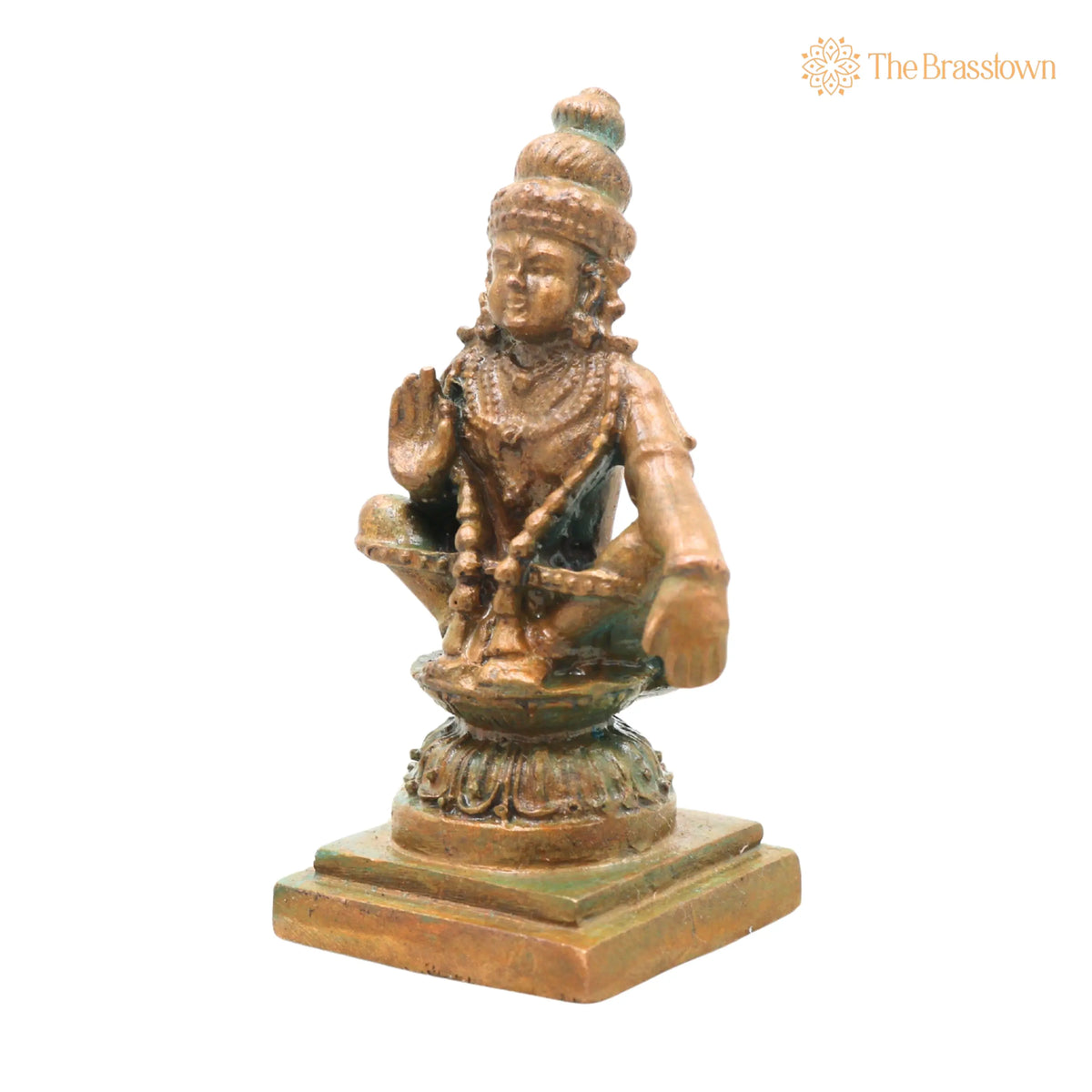 Bronze Ayyappa Idol – Manikandan Murti, Dharma Shasta Statue, Handcrafted Chola Style Pooja, Home Décor & Gifting 3 Inch 3