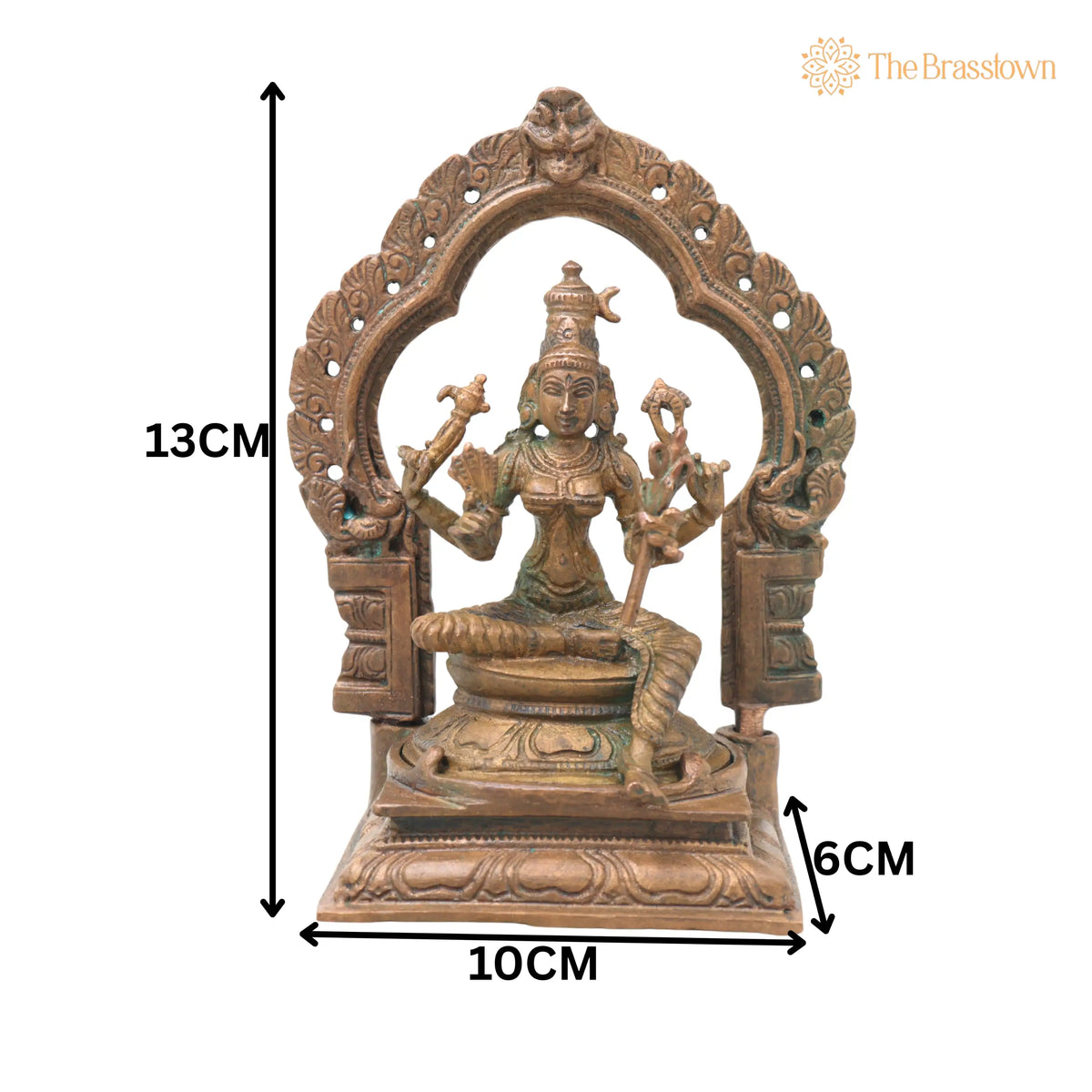 Bronze Raja Rajeshwari Amman Idol – Handcrafted Traditional Murti for Puja, Home Mandir & Décor 5 Inch 5