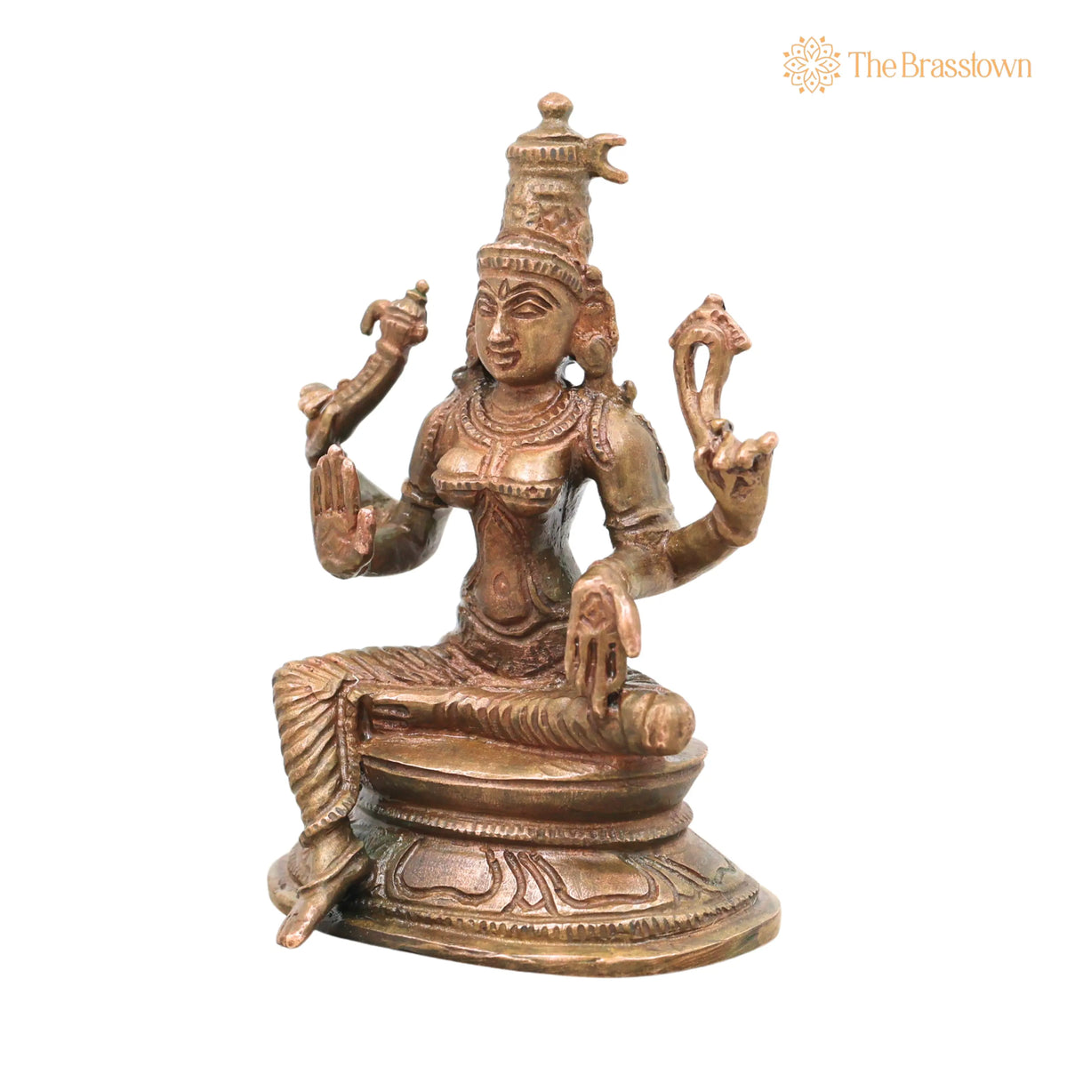Bronze Bhuvaneshwari Idol – Handcrafted Chola Style Mahavidya Devi Murti for Pooja, Temple, Home Décor & Gifting 3 Inch 3