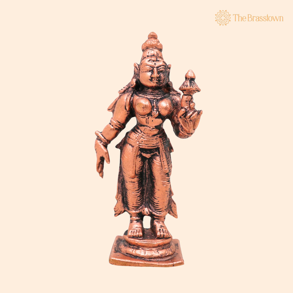 Copper Parvati Idol – Handcrafted Traditional Murti for Puja, Home Mandir & Décor 3 Inch 1