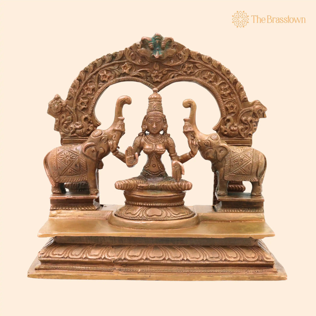 Bronze Gaja Lakshmi Idol – Handcrafted Traditional Murti for Puja, Home Mandir & Décor 6.5 Inch 1