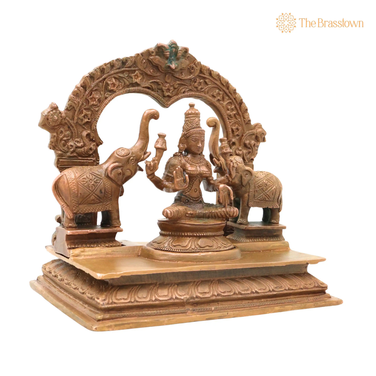 Bronze Gaja Lakshmi Idol – Handcrafted Traditional Murti for Puja, Home Mandir & Décor 6.5 Inch 3