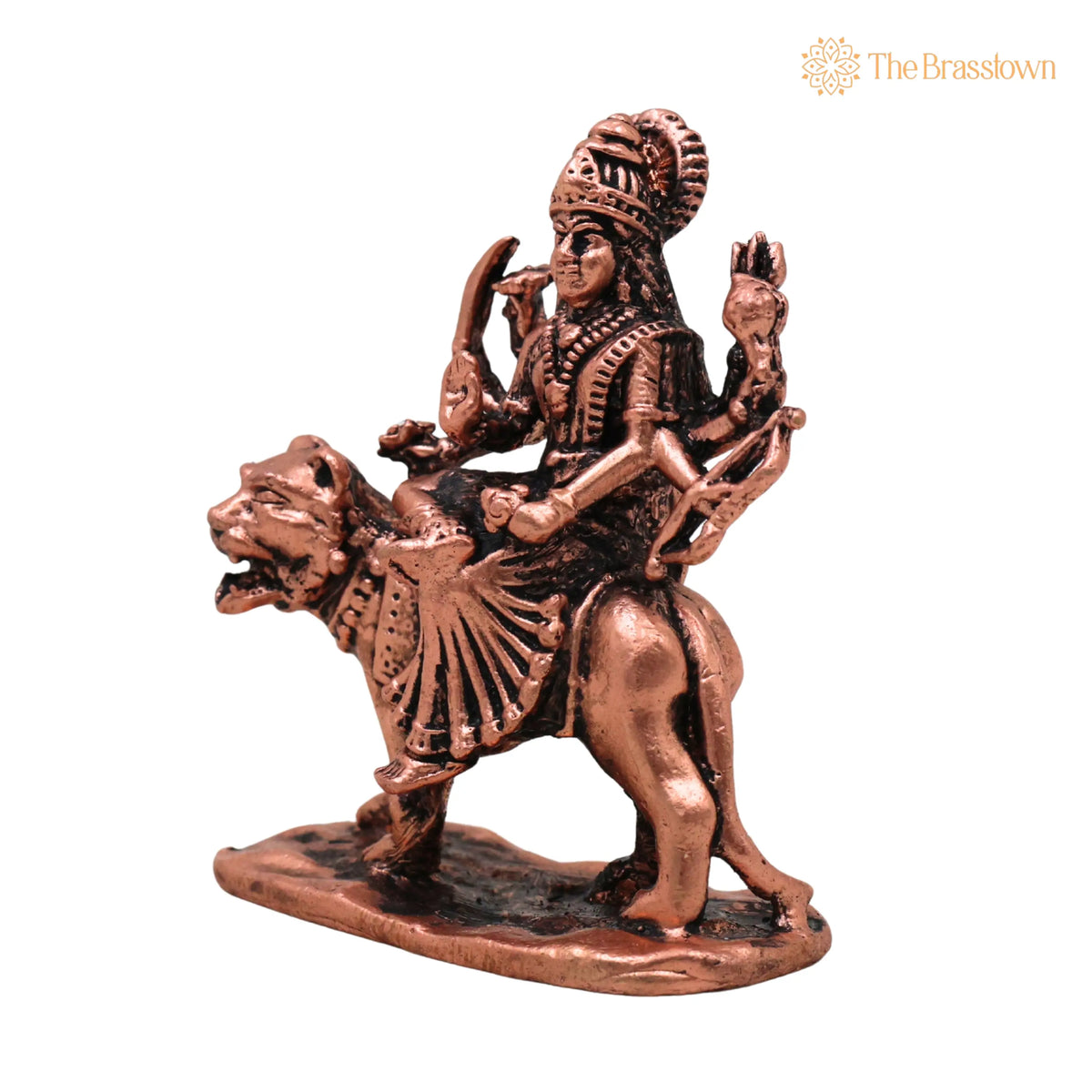 Copper Durga Maa Idol – Handcrafted Traditional Murti for Puja, Home Mandir & Décor 2.5 Inch 3