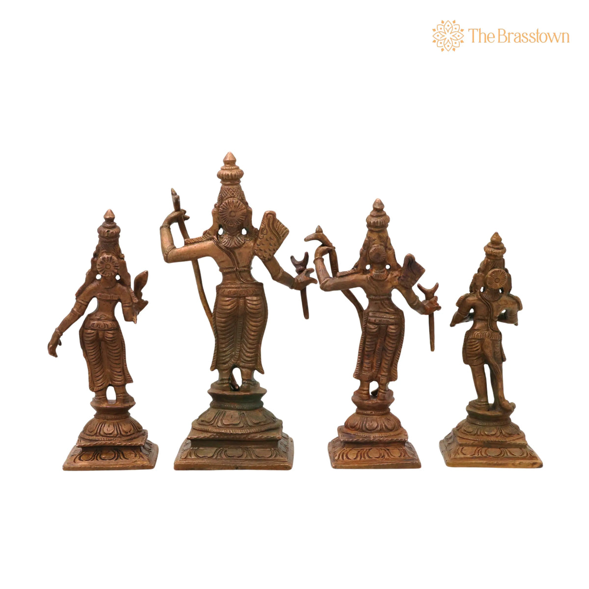 Bronze Sri Rama Darbar Idol – Handcrafted Traditional Murti for Puja, Home Mandir & Décor 6 Inch 5