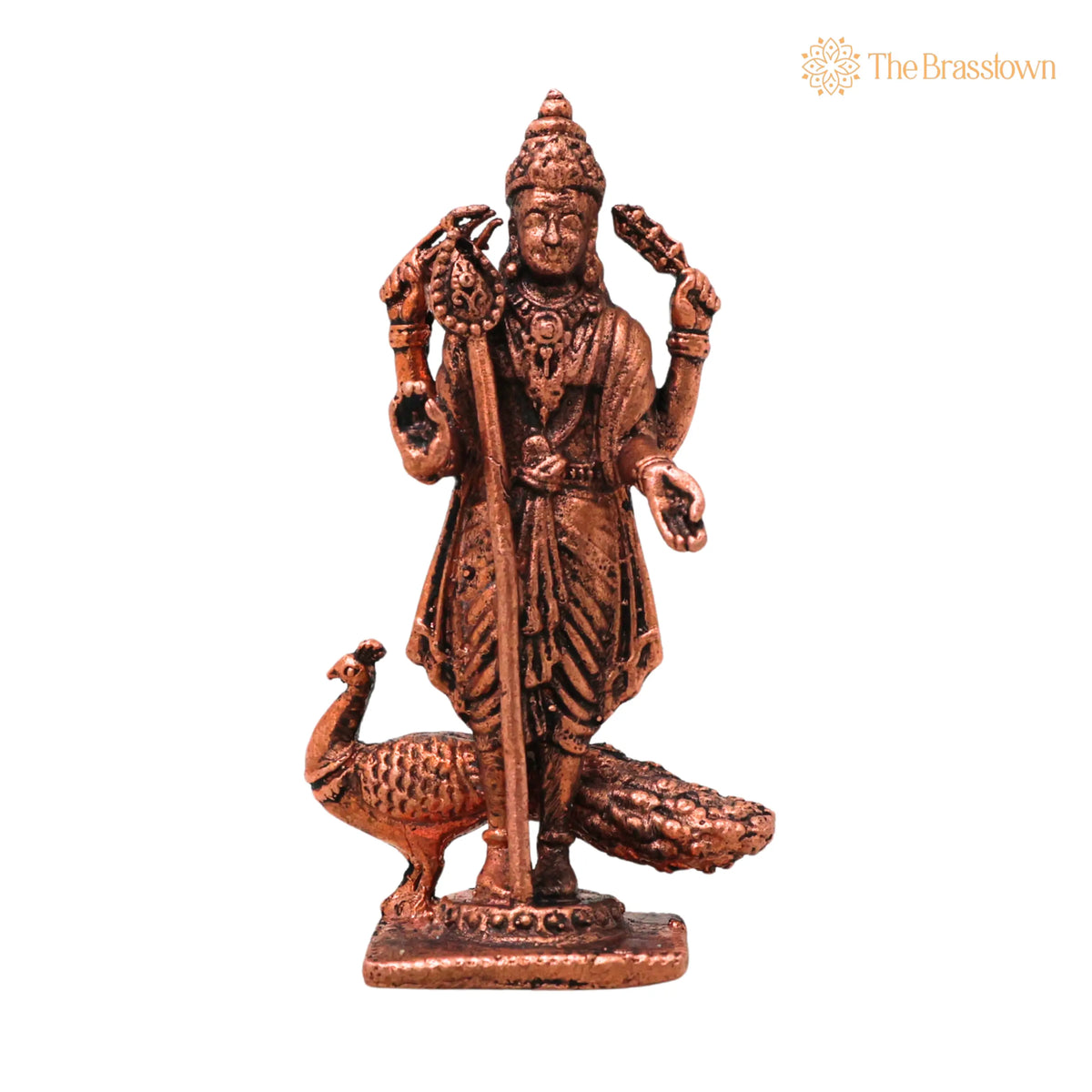 Copper Murugan Idol – Handcrafted Traditional Murti for Puja, Home Mandir & Décor 3 Inch 2