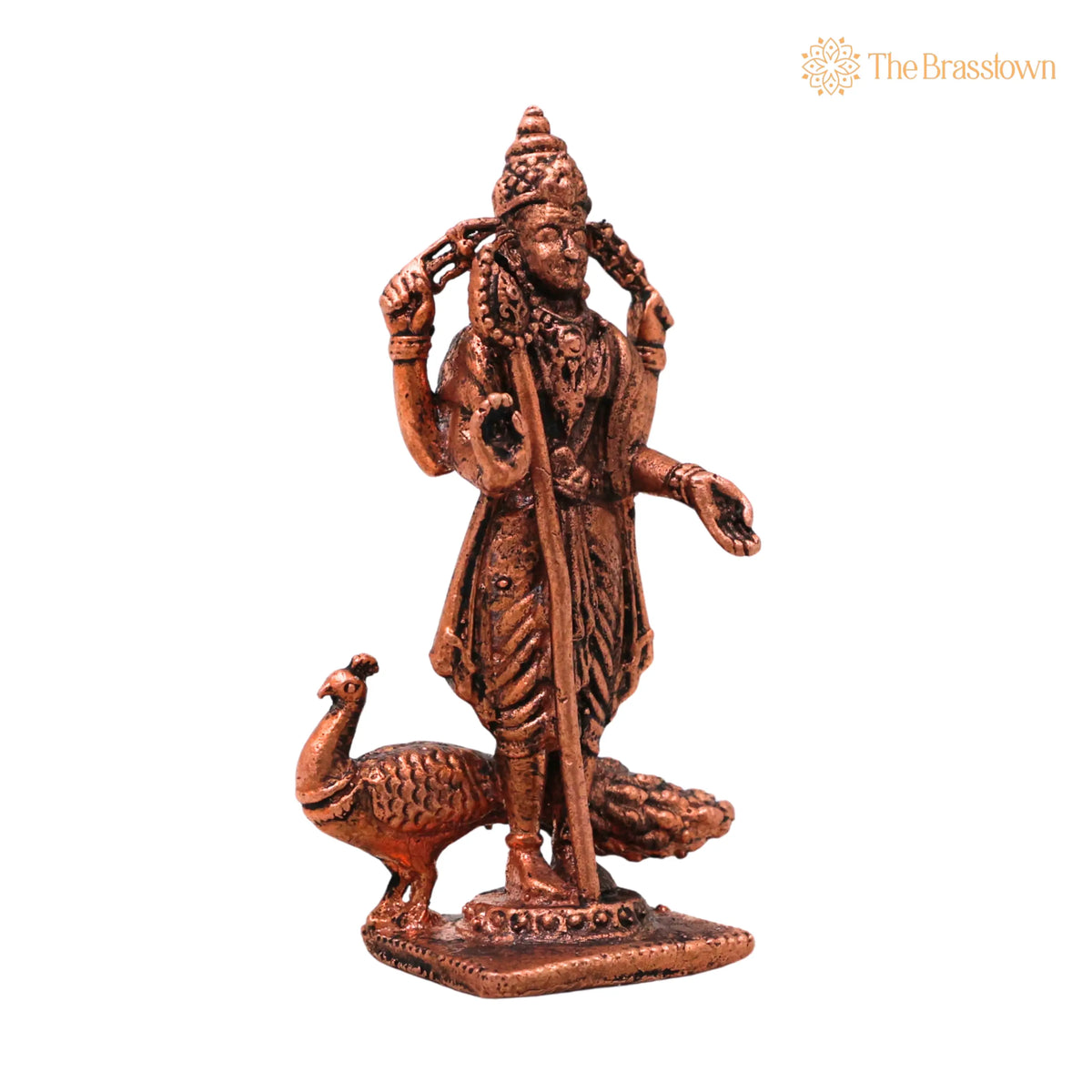 Copper Murugan Idol – Handcrafted Traditional Murti for Puja, Home Mandir & Décor 3 Inch 3