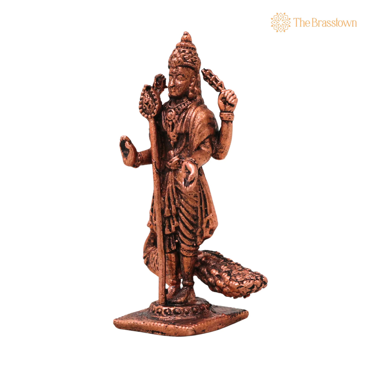 Copper Murugan Idol – Handcrafted Traditional Murti for Puja, Home Mandir & Décor 3 Inch 4