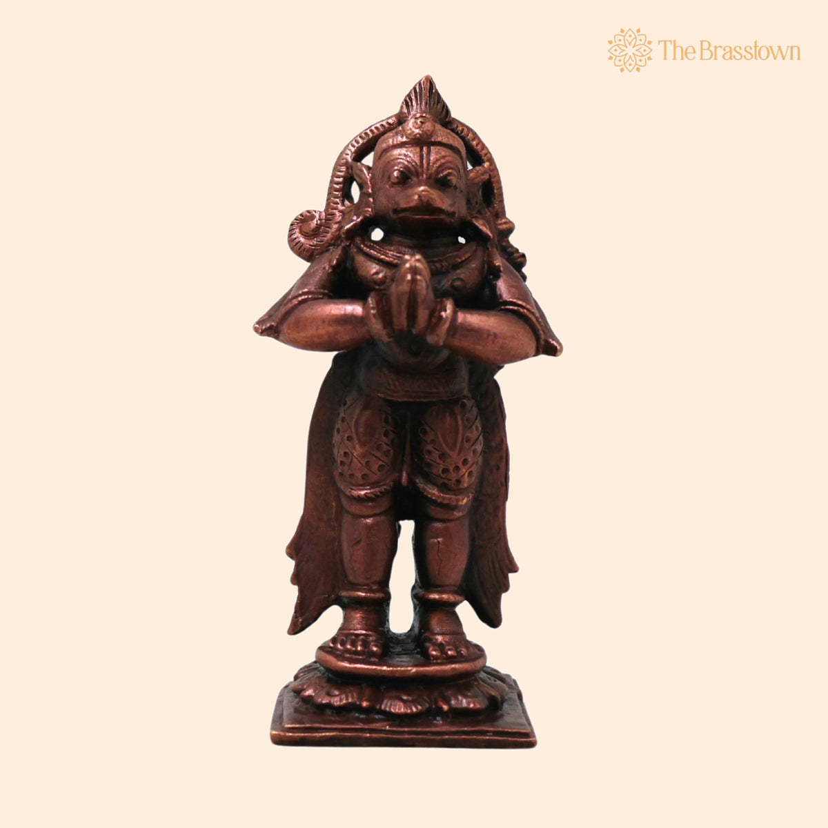 Copper Hanuman Idol – Handmade Anjaneya Bajrangbali Murti for Pooja Home Décor Traditional Chola Gift 3 Inch 1