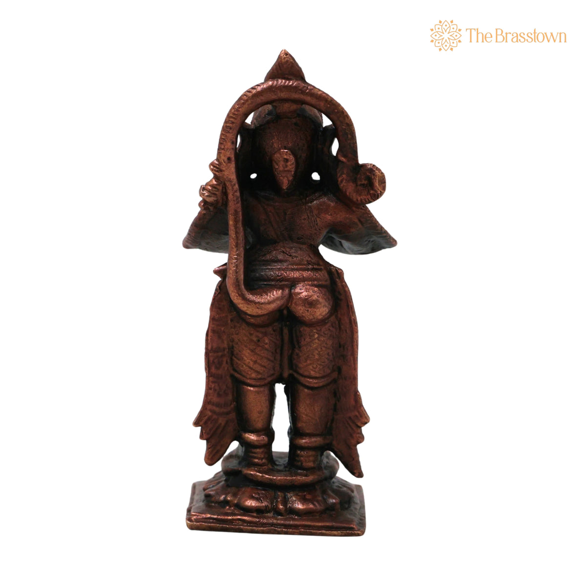 Copper Hanuman Idol – Handmade Anjaneya Bajrangbali Murti for Pooja Home Décor Traditional Chola Gift 3 Inch 4