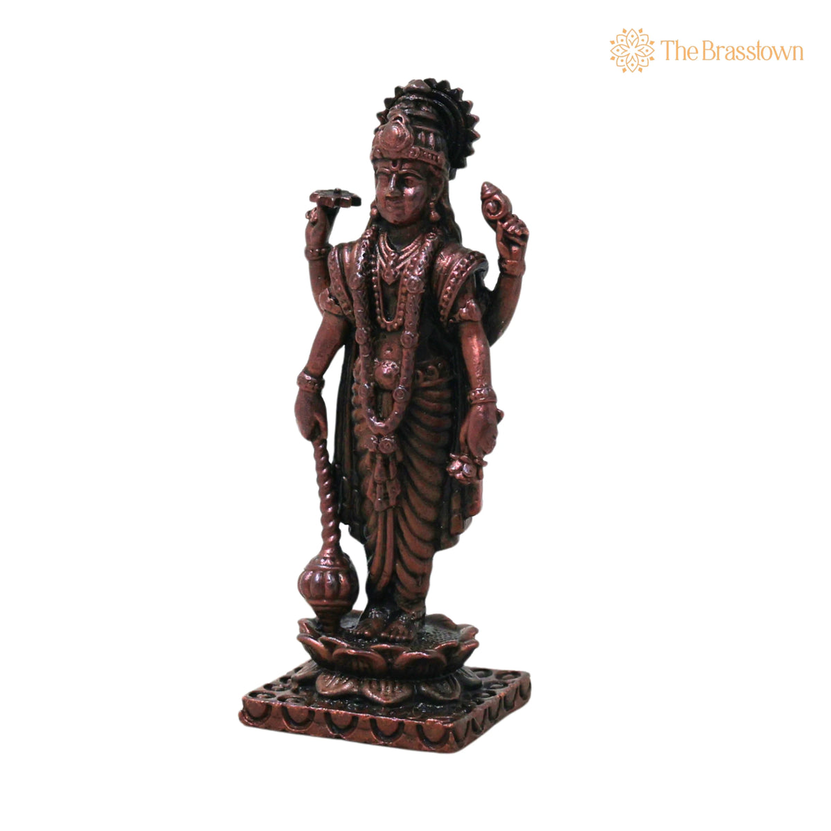 Handcrafted Copper Vishnu Idol – Vastu, Temple & Homedecor 2.5 Inch 3