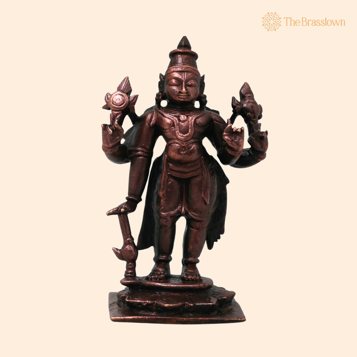 Copper Handcrafted Vishnu Murti Idol – Home Décor & Gifting 3 Inch 1