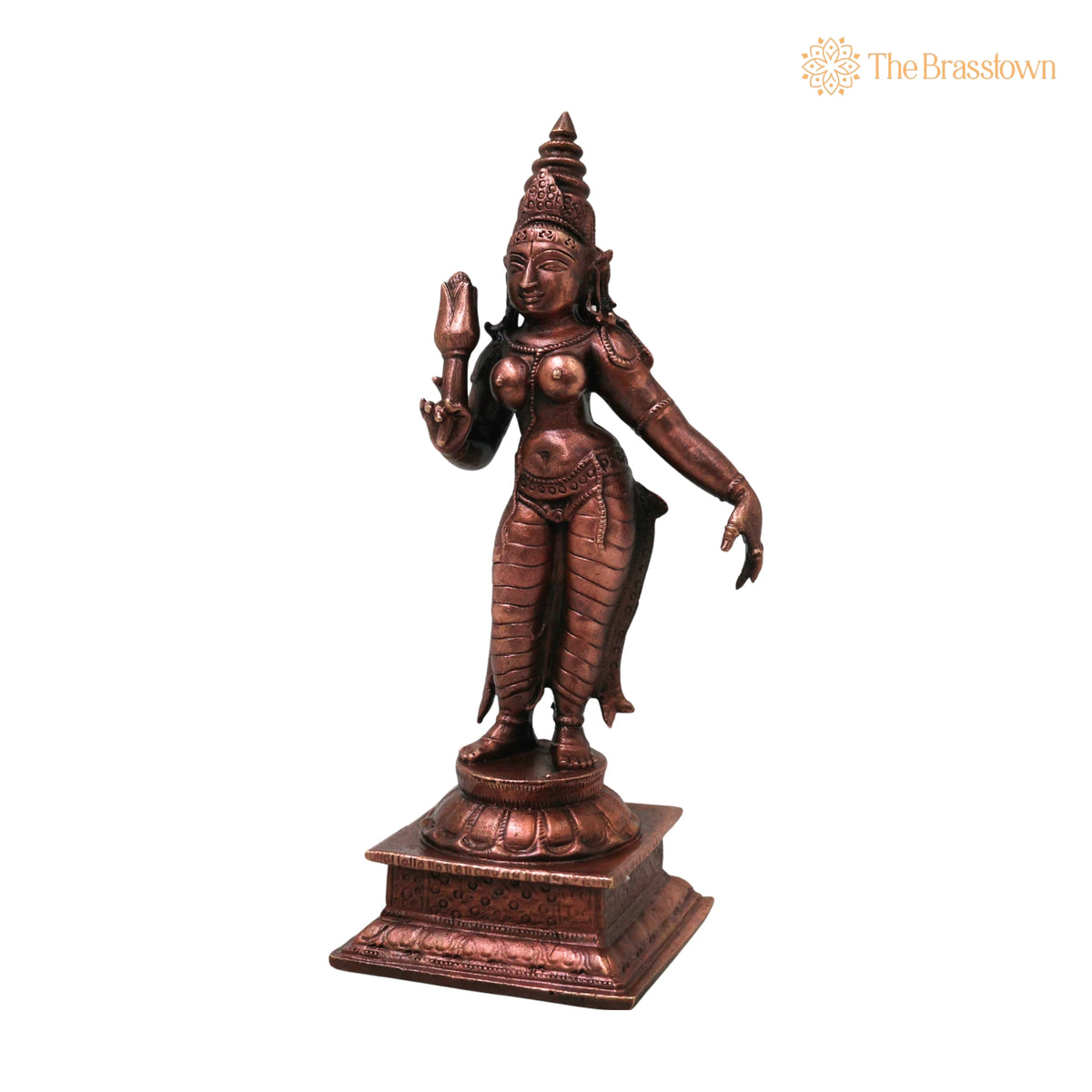 Copper Sree Devi Idol – Handcrafted Traditional Murti for Puja, Home Mandir & Décor 5.5 Inch 3