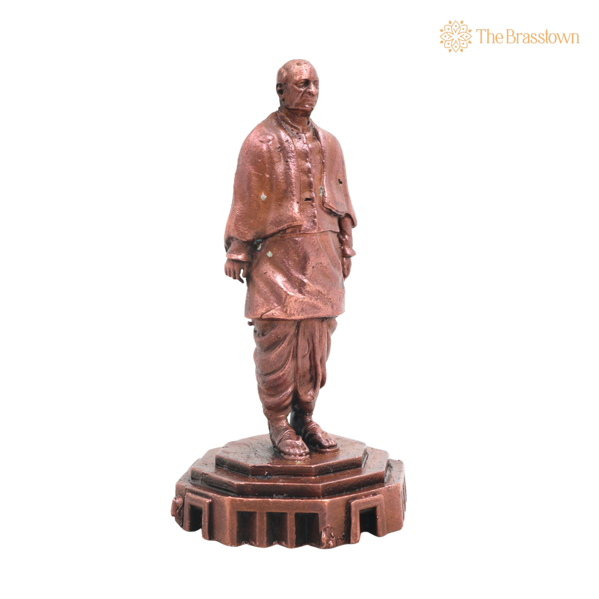 Copper Vallabhbhai Patel Idol Handcrafted Traditional Sculpture – Sardar Patel Statue for Home Décor & Gifting 4 Inch 2